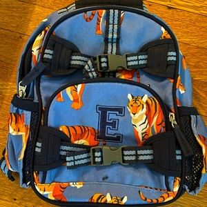 Pottery Barn mini tiger backpack (“E” monogram)